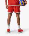 Man Wearing Full Volleyball Kit with Ball Mockup