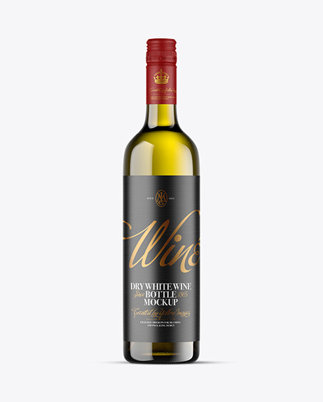Antique Green Glass White Wine Bottle Mockup - Wine bottle mockup