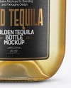 Golden Tequila Bottle Mockup