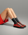 Woman Wearing Sneakers and Socks Mockup