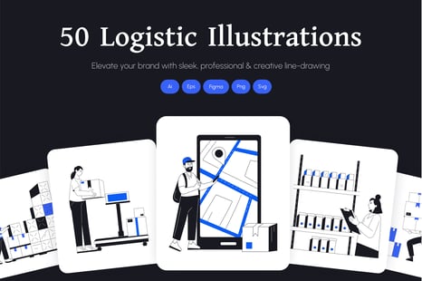 Logistic Shipping Illustration Art - Creative Store