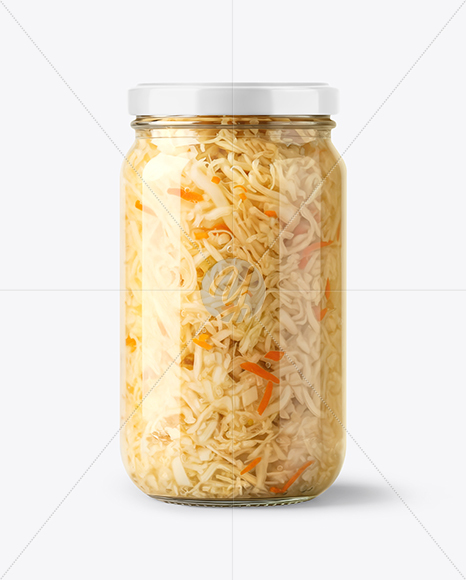 Glass Jar with Sauerkraut Mockup