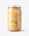 Glass Jar with Sauerkraut Mockup