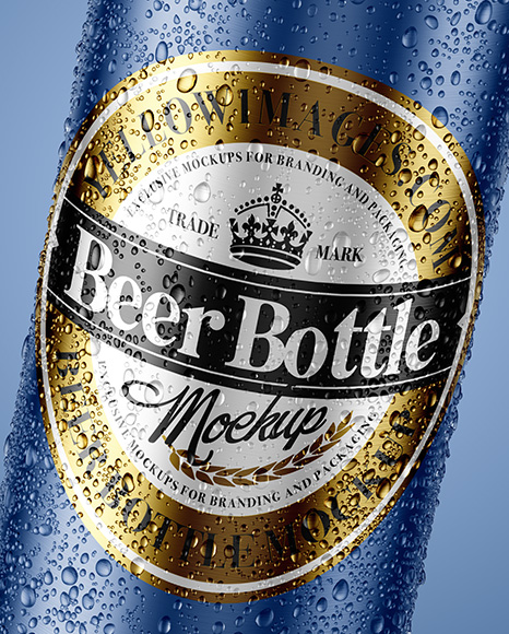 500ml Aluminium Can With Water Drops Mockup