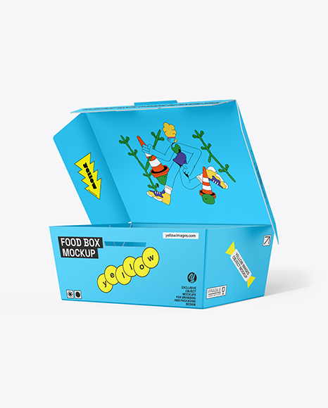 Opened Paper Food Box Mockup - Paper+Food+Boxes+Packaging+Mockup+Collection+|+|+Designertale
