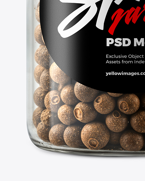 Plastic Jar with Whole Allspice Mockup
