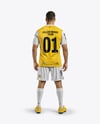 Soccer Player Wearing Jersey and Shorts Mockup