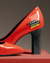 Block Heel Pumps with Shoe Box Mockup