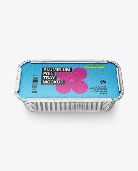 Aluminium Foil Tray Container in Paper Sleeve Mockup
