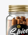 Glass Jar with Cinnamon Sticks Mockup