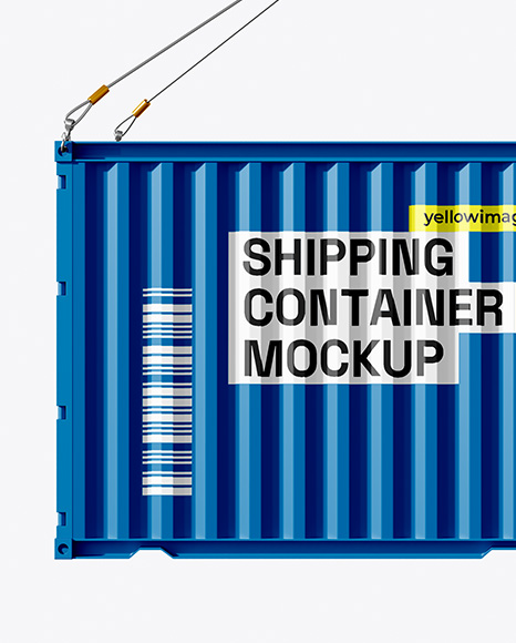 Shipping Container with Slings Mockup