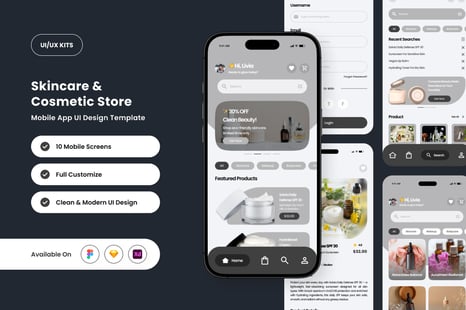 Skintique – Skincare App UI Design Template