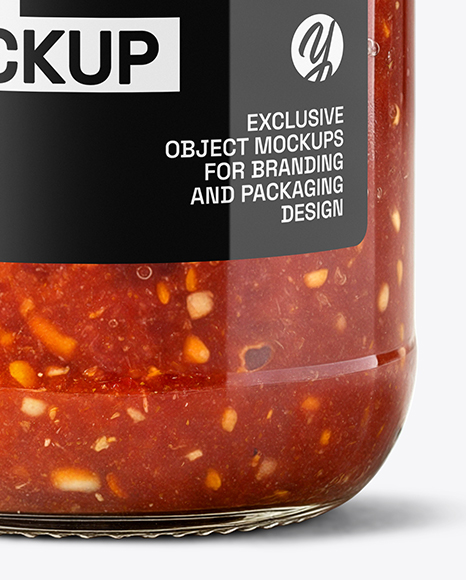 Clear Glass Jar with Tomato Bruschetta Mockup