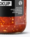 Clear Glass Jar with Tomato Bruschetta Mockup