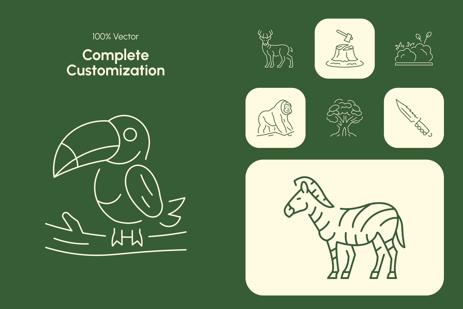 Rainforest Art Icon Set