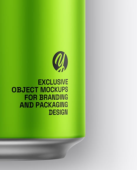330ml Matte Metallic Aluminium Drink Can Mockup