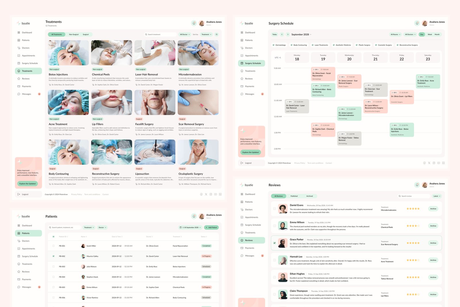 Byutie - Beauty Clinic Management Dashboard