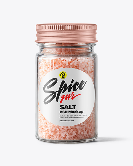 Clear Glass Jar with Pink Salt Mockup - Realistic mockups