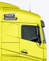 Semi Trailer Truck Mockup - Side View