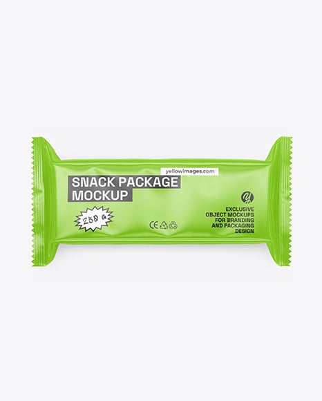 Glossy Snack Package Mockup - Cookie packaging mockup