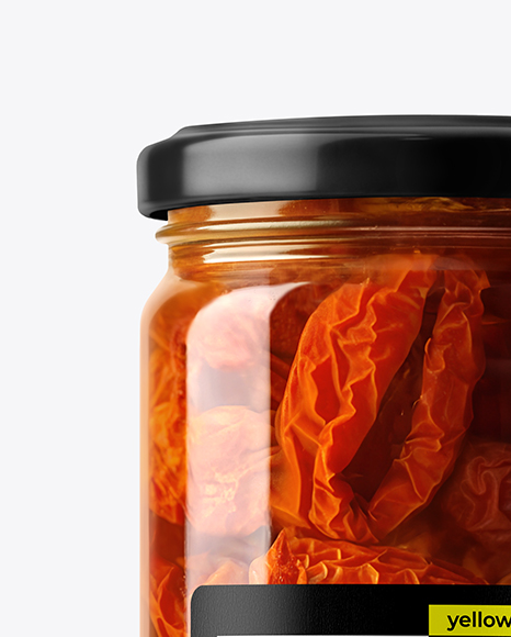 Glass Jar with Sun Dried Tomatoes Mockup
