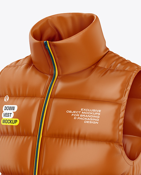 Glossy Down Vest Mockup