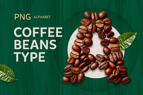 Coffee Beans Type: Geometric Coffee Beans Alphabet