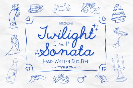 Twilight Sonata - Whimsical Handwritten Font Duo - Fantasy fonts