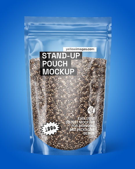 Stand-Up Pouch w/ Chia Seeds Mockup