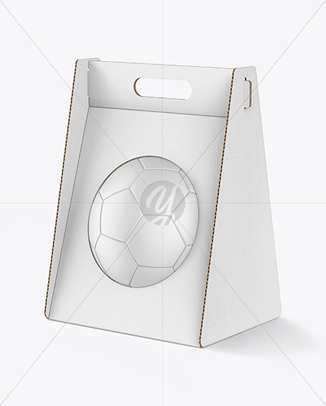 Corrugated Box With Soccer Ball Mockup