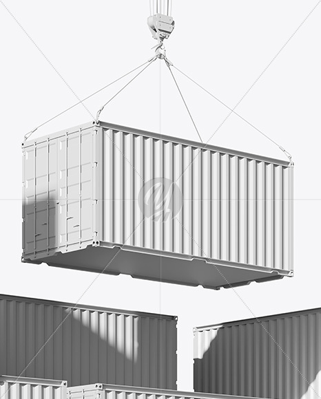 Shipping Container with Slings Mockup