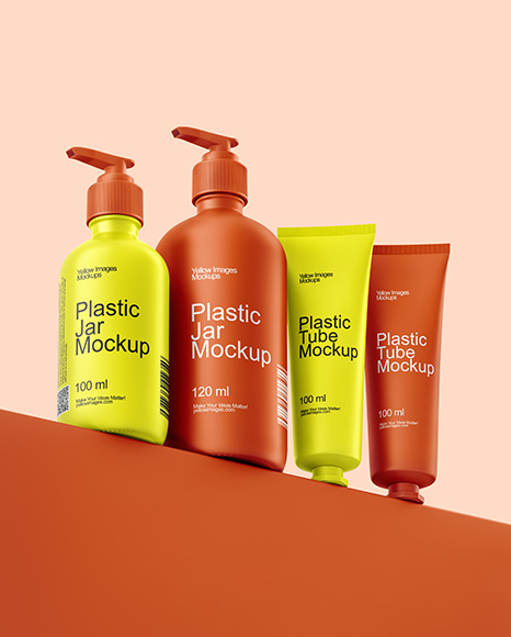Pump Bottles with Tubes Mockup - Brand