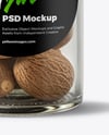 Glass Jar with Whole Nutmeg Mockup