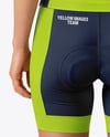 Woman Wearing Cycling Jersey and Bib Shorts Mockup