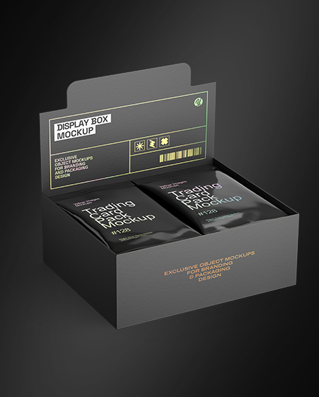 Box with Glossy Trading Card Packs Mockup