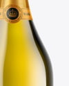 Antique Green Glass Champagne Bottle Mockup