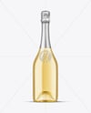 Clear Glass White Champagne Bottle Mockup