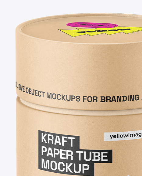 Kraft Paper Tube Mockup – High-Angle Shot