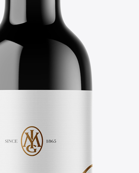 Dark Glass Wine Bottle Mockup