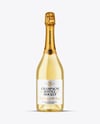 Clear Glass White Champagne Bottle Mockup
