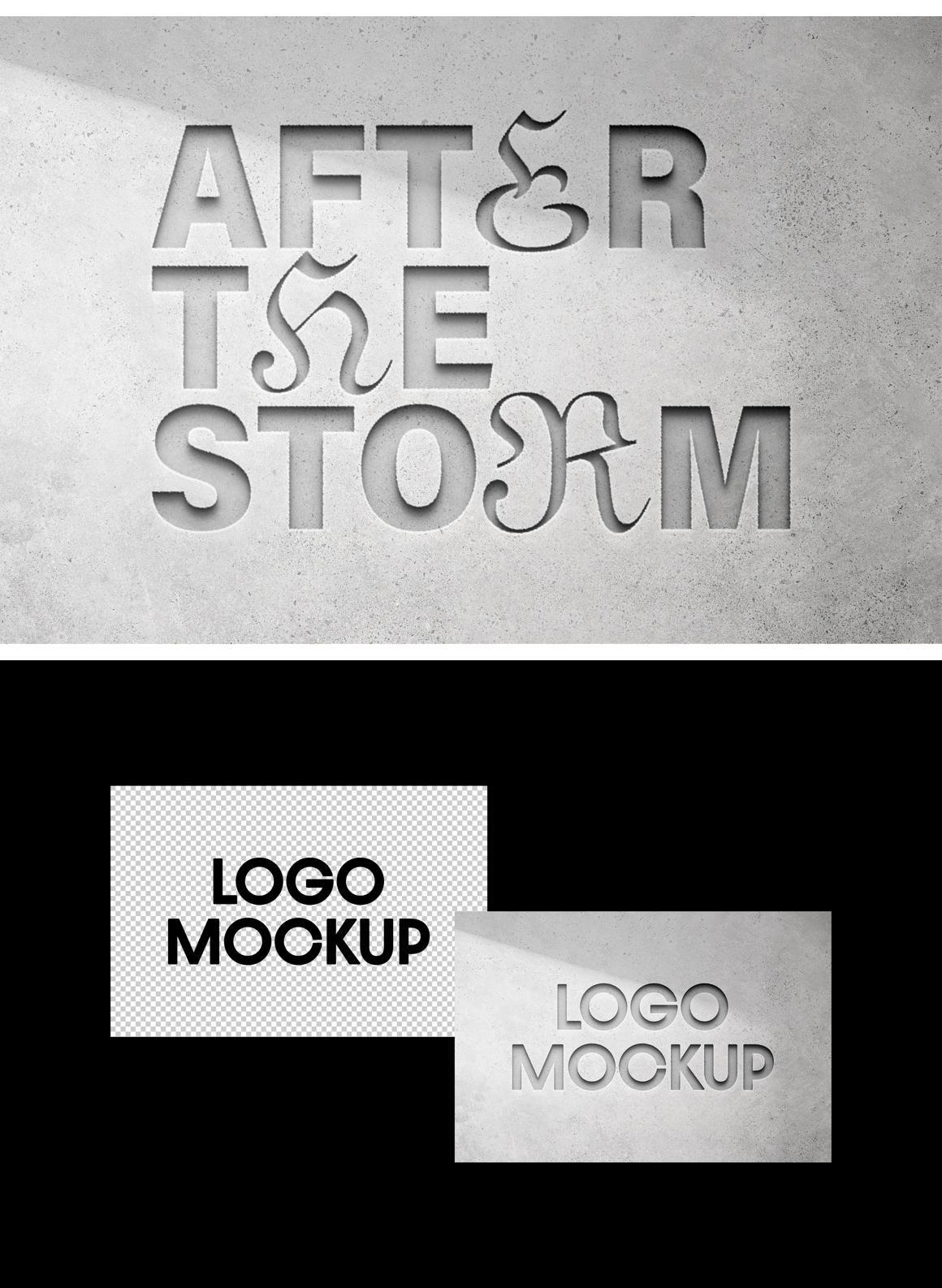 Debossed Stone Logo Mockup
