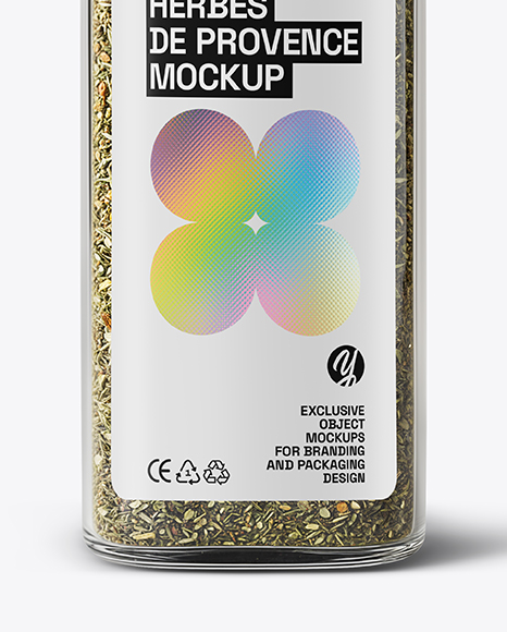 Glass Jar with Herbes de Provence Mockup