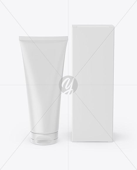 Cosmetic Tube with Box Mockup