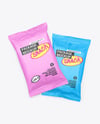 Two Matte Snack Packages Mockup