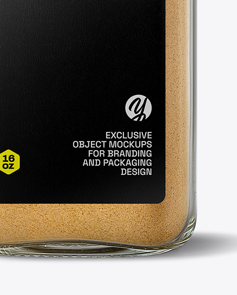 Clear Glass Jar with Ground Ginger Mockup