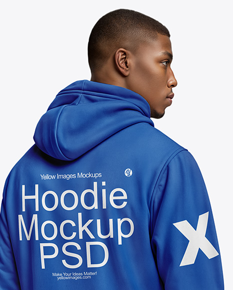 Black Man Wearing a Hoodie and Pants Mockup