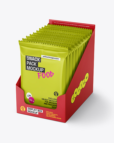 Small Display Box with Matte Snacks Mockup
