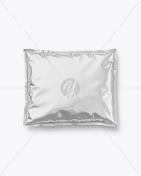 Glossy Metallic Sachet Mockup