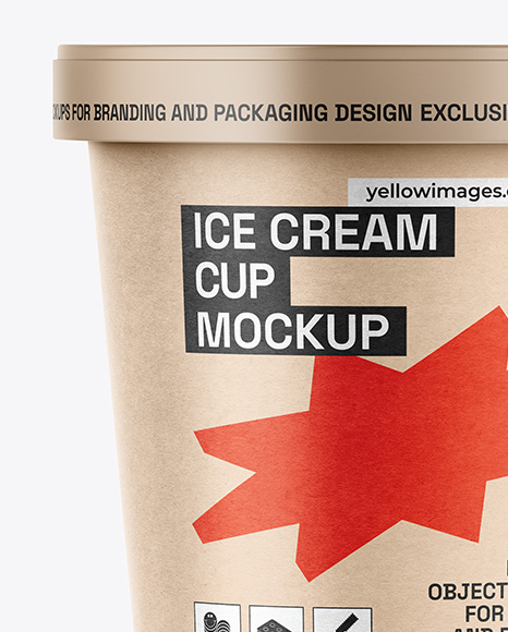 Kraft Paper Ice Cream Cup Mockup