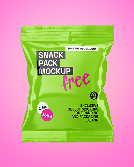 Glossy Snack Pack Mockup